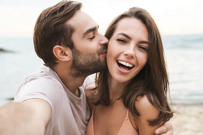 Beautiful couple smiling